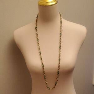 J. Crew Gold and Green Necklace